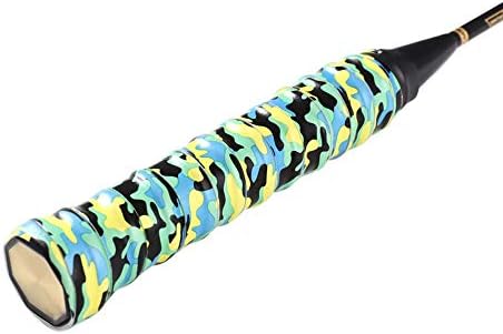 B5645ellsCamouflage Anti-Slip Tennis Badminton Squash Ball Racket Handle Cover Strip - Camouflage Orange