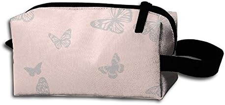 Retro Butterflies Pattern Portable Pencil Bag Coin Purse Pouch Stationery Storage Organizer Case Cosmetic Makeup Brush Holder With Durable Zipper For Students Office
