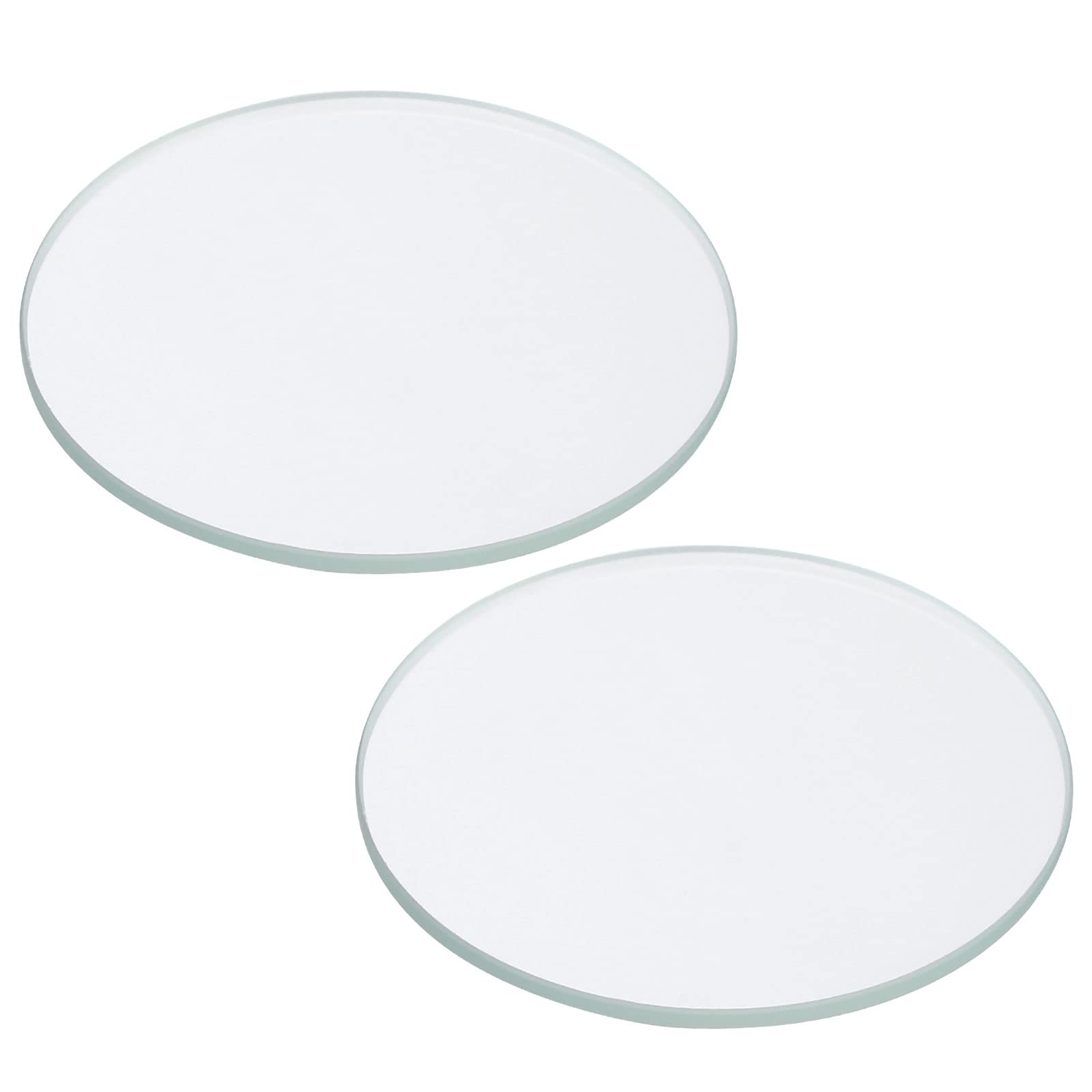 PATIKIL 1.46x0.06 Dia Flashlight Glass Lens, 2 Pcs Polished Edge Glass Lens for LED Light Source Lens Handheld Flashlight Replacement, Transparent