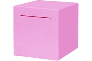 Cargooy Adult Piggy Bank Money Safe for Adults Must Break to Open Piggy Bank-ABS Saving Box for Cash,DIY Sticker Unopenable Safe Box for Everyone(4.72 inch) (Pink)