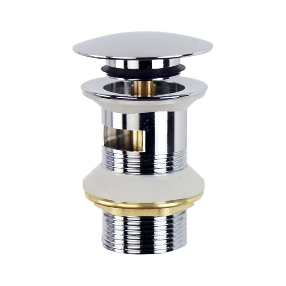 Hsthe Sea Universal Pop-Up Drain Valve Drain Fitting Sink Plug Drain Set with Seal for washbasin and Basin Sink Plug with Overflow, 1 1/4 Inch Silver