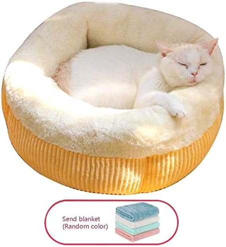 Amazon Co Jp ペットベッドケンネルクッションフリッキーアンドブレアワードセミ囲いデザイン猫の巣巣暖かい冬の深い眠りペット巣四季該当する猫寝袋 色 赤 サイズ L Color Yellow Size Large ホーム キッチン