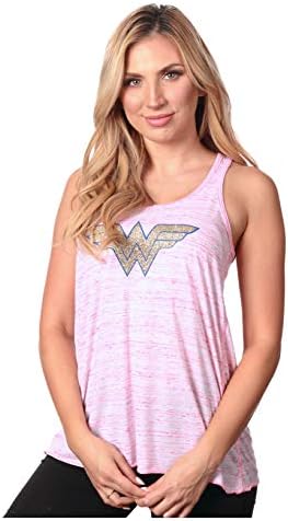 Devious Apparel 'Wonder Woman' Flowy Women's Youth Tank Top - Glitter Polyester Blend Cover Up