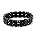 Power Ionic Health Tourmaline Special Beads Bracelet Yoga Wristband w/ Box Stretch (Black)