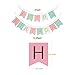 Litaus Tri-Color Birthday Decorations, Party Decorations Supplies, Happy Birthday Banner, Party Balloons, Paper Flowers for Kids Girls Birthday, 1st Birthday Girl Decorations, Birthday Party Supplies
