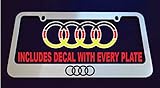 Audi 4 Rings Logo Chrome License Plate Frame (metal)
