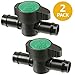 Habitech 2-Pack In-Line Barbed Ball Valve for 3/4 Inch Tubing - Regulate and Shut-Off/On Water Flow