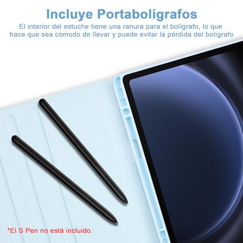 Bettdow Case with Keyboard for Samsung Galaxy Tab S10 Lite/S10 FE 10.9 Inch 2025, Detachable Spanish Ñ Keyboard with Case for Galaxy Tab S10 FE/Tab S9 FE 10.9 Inch/Tab S9 11 Inch, Blue