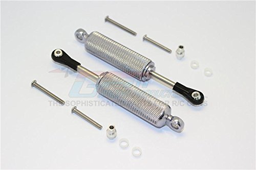 Traxxas TRX-4 Trail Defender Crawler Upgrade Parts Aluminum Front/Rear Internal Shocks (Reticulated Pattern) - 1Pr Set Gray Silver