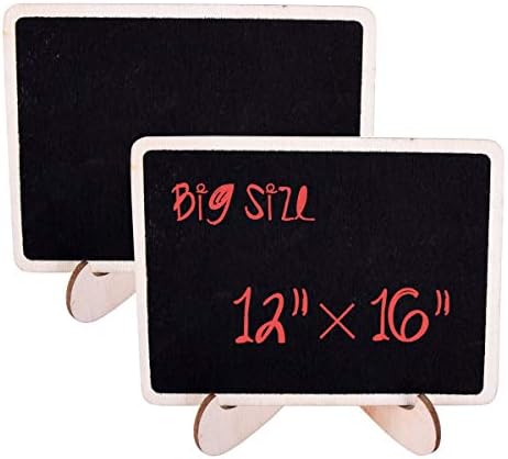 AUTOARK 12 x 16 inch Big Tabletop Chalkboard Signs with Removable Base Stand,Wood Rectangle Style,2 Pack,AOF-005