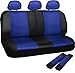 OxGord PU Leather Car Seat Cover Set (Blue)