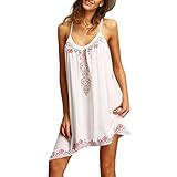 Gillberry Boho Sexy Women Sleeveless Party Summer Beach Short Mini Dress (L)