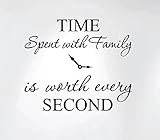 Innovative Stencils 1249 black Time Spent with Family is Worth Every Second Home Wall Decal Sticker Clock