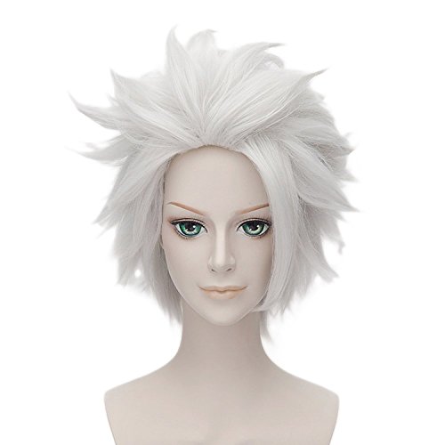Anogol Hair Cap+ Layered Silver Bleach Cosplay Wig Hitsugaya Toushirou DM-509