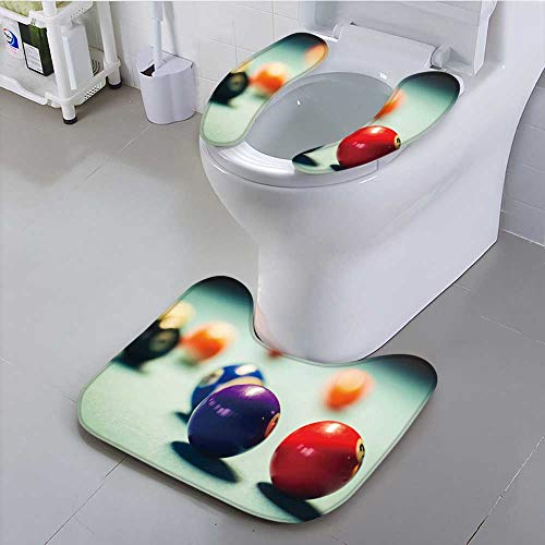 UHOO2018 Universal Toilet seat Billiard Balls on a Pool Table Cushion