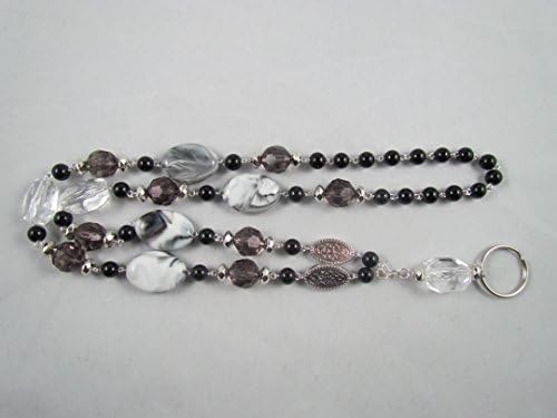 Black Bling Acrylic Lightweight Lanyard