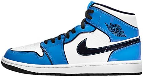 Amazon.com | Nike Jordan 1 Mid Signal Blue Grade School GS (6