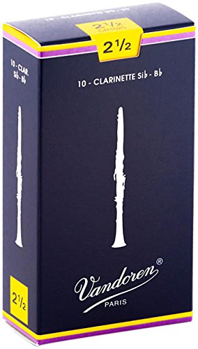 Vandoren CR1025 Bb Clarinet Traditional Reeds Strength 2.5;  Box of 10