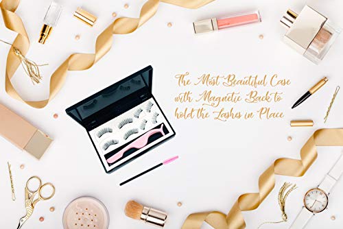 False Magnetic Eyelashes Full Set [With APPLICATOR, BRUSH and eBOOK] The Best Fake Eye Lashes Magnet - Dual Magnets Eyelash Extensions - Natural Look | No Glue, Reusable (Accents + Full Size) - Thumbnail 2