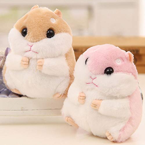 BONTOUJOUR Super Cute Animal Hamster Plush Keychain Stuffed Animals Key Chain Charm Handbag Bag Purse Pendant-5 Pcs