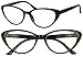 Sunglass Stop - Women's Round Rx Optical Cat Eye Magnification Reading Readers Eye Glasses (Black, 2 x)