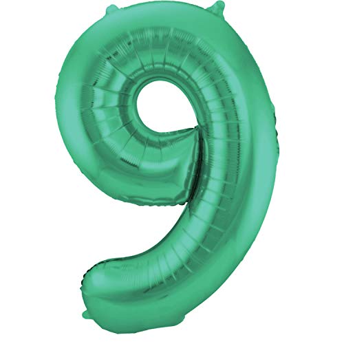 Folat - Groene Metallic Mat Folieballon Cijfer 9-86cm