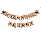 2 IN 1 Congrats & Grad Graduation Party Supplies Banner, Konsait Graduation Party Decoration Graduation Party Idea-Banner Bunting Garland Grad Banner Congratulations Sign for Graduation Party Decor