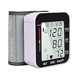 Automatic Wrist Blood Pressure Monitor - Blood Pressure Cuff with LCD Display - BP Monitor, BP Cuff for Detecting Irregular Heartbeat - Includes Intelligent Voice Function