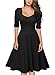 Miusol Women's Retro V-Neck Half Sleeve Bridesmaid Party Swing Dress