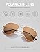 LUENX Womens Mens Aviator Sunglasses Polarized Driving Eyewear Brown Amber Lenses Gold Metal Frame Classic Style 60mm