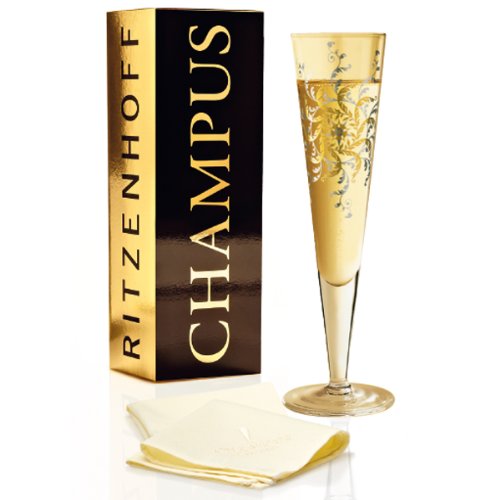 Ritzenhoff Champagne Glass with Napkin by Designer Philip Argent