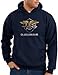 God Bless America USA NAVY SEAL Patriotic Adult Pullover Hooded Sweatshirt Hoodie - Navy, Large