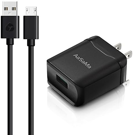 Aasama Quick Charge 3.0 Wall Charger Adapter with 3 Feet Micro USB Cable for Samsung HTC Blackberry Sony and More (Black)