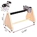 QBLEEV Parrot Play Wood Stand Bird Grinding Perch Table Platform Birdcage Feeder Stands with Feeder Dish Cup Portable Table Playstand for Small Cockatiels, Conures, Parakeets, Finchthumb 2