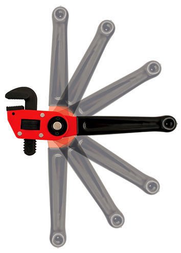 Osaava 47853 Multi Angle Pipe Wrench Adjustable Head Ø9-38mm, Work in hard to reach spaces Confined Areas,10-Inch Aluminum Plumbing Wrench for craftsman & plumbers