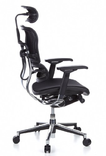 Sedia-Girevole-Ergohuman-Sedile-Tessuto-Schienale-Netto-Nero