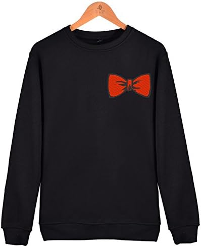 Whaizuh Men's Crew Neck Sweatshirt bow tie Embroidery Pullover Sweater