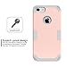 LONTECT for iPhone 8 Case, iPhone 7 Case Hybrid Heavy Duty Shockproof Full-Body Protective Case with Dual Layer [Hard PC+ Soft Silicone] Impact Protection for Apple iPhone 8/iPhone 7, Rose Gold/Grey