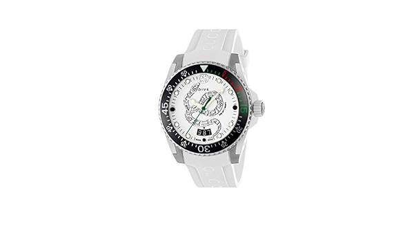 Amazon.com: GUCCI - YA136330 Dive 40mm White Dial Rubber Strap Men's Watch  : Clothing, Shoes \u0026 Jewelry