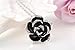 Alisa Fastion Jewelry Thanksgiving Gift Austrian Crystal Platinum Black Rose Necklace