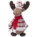 GMOEGEFT Handmade Reindeer Plush Rudolph Rustic Plaid Moose Stuffed Animal Toy Gift Home Ornaments Valentine's Decoration Table Decor, 21