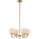 Kalco 513071WB Ascher Chandelier, 4-Light 160 Total Watts, Winter Brass