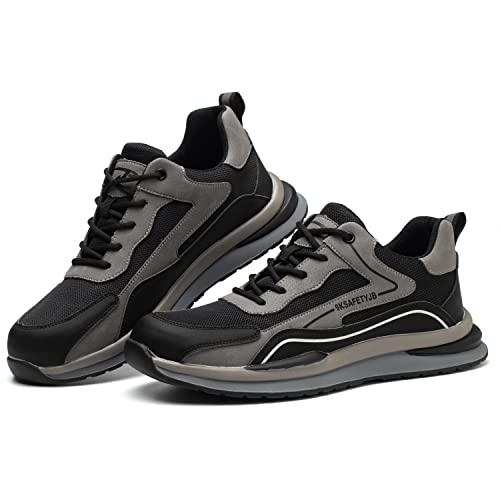 XUNRUO Safety Steel Toe Shoes for Men Women,Breathable Lightweight
