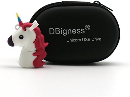 DBigness Cute White Unicorn Horse PVC 64GB USB 3.0 Flash Drives Funny Gift Cartoon USB Memory Stick