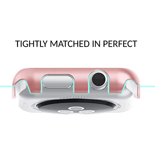 image for Cywulin Compatible with Apple Watch Case 38mm 42mm, Rugged Armor Bumpe