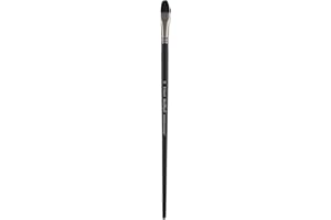 CREATIVE MARK Black Swan Synthetic Red Sable Paint Brushes - Filbert Size # 14 - Professional Quality Long Handle Paint Brushes for Oil, Heavy Body Media and Acrylic - Artists of All Levels