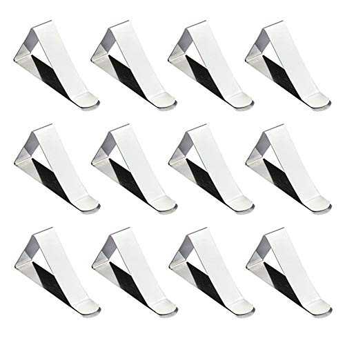 FineInno Stainless Steel Tablecloth Clips for 2 Inch Thick Tables,Table Cloth Holder for Picnic Tables,Weddings, etc (12pack) - Thumbnail 7