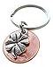 Clover Charm Layered Over 2012 Penny Keychain, 12 Year Anniversary, Couples Keychain