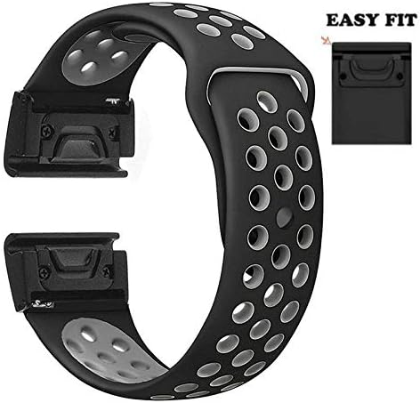 Globastore for Fenix 5X/5X Plus Watch Bands, Soft Silicone Quick Release 26mm Replacement Sport Wrist Strap Loop Compatible with Garmin Fenix 3/3 HR/Fenix 5X/5X Plus