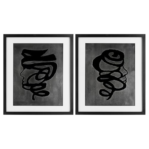 Stupell Industries Coil Portraits on Grey 2 Piece Black Framed Print Under Glas…